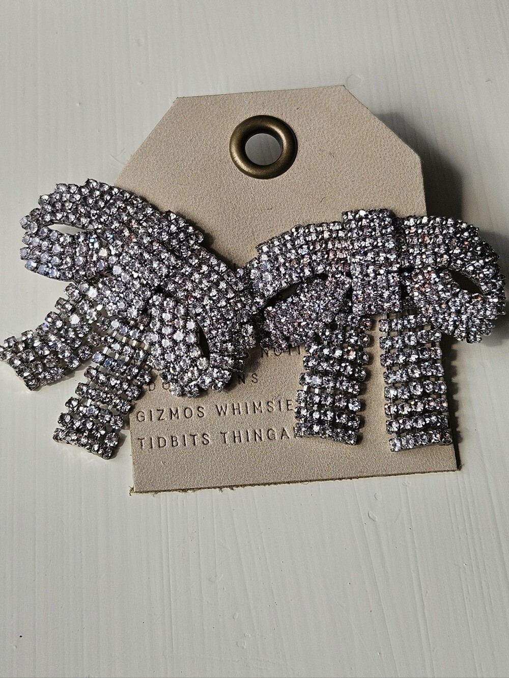 Anthropologie Crystal Bow Earrings